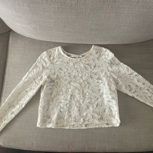 Alexis white lace crochet long sleeve shirt